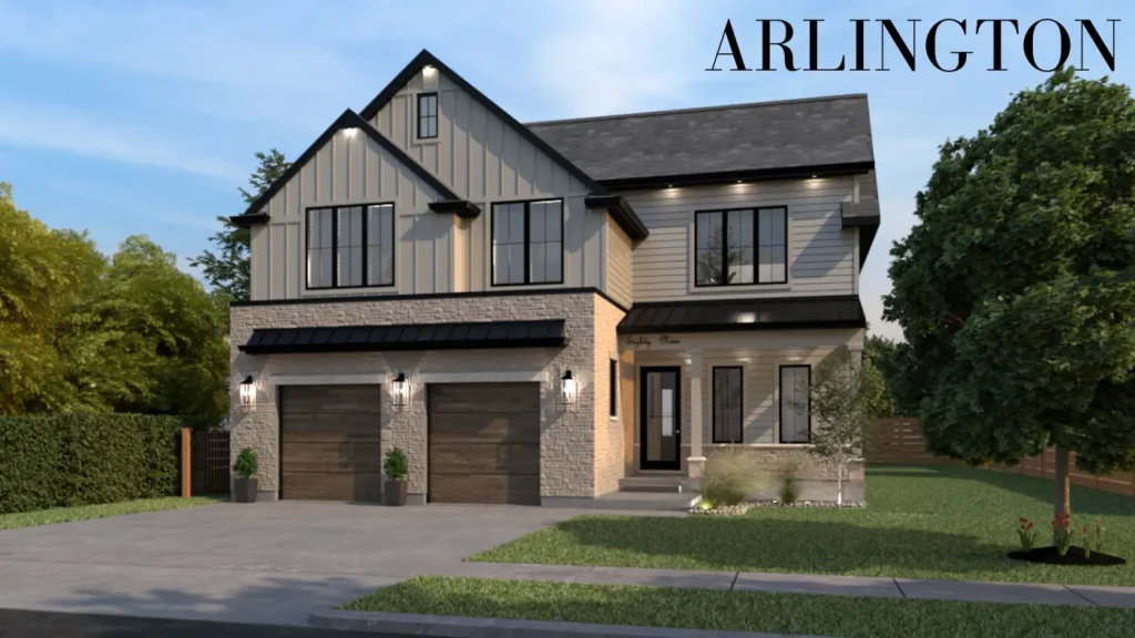 Exterior rendering of Arlington house model.