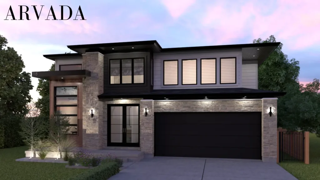 Exterior rendering of Arvada house model.