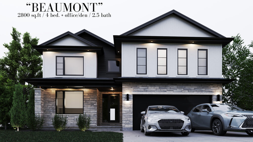 Exterior rendering of Beaumont house model.