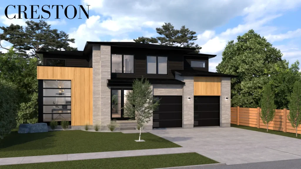 Exterior rendering of Creston house model.