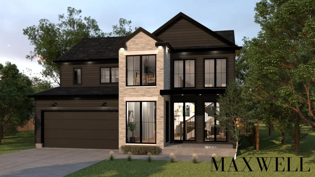 Exterior rendering of Maxwell house model.