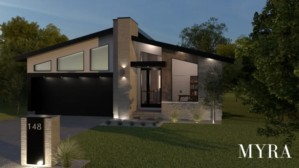 Exterior rendering of Myra house model.