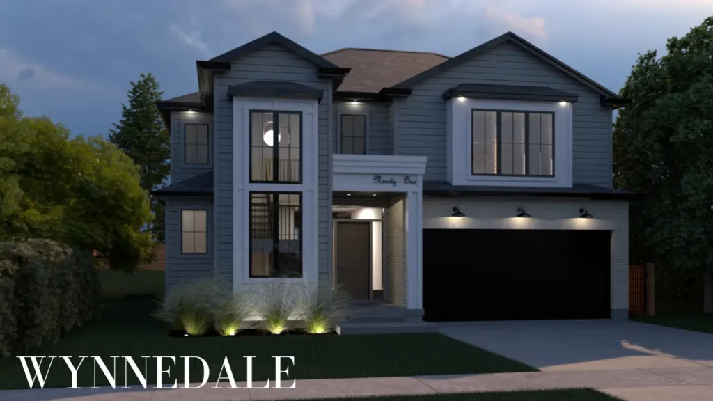 Exterior rendering of Wynnedale house model.