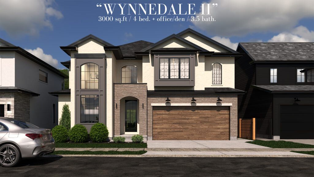 Exterior rendering of Wynnedale 2 house model.